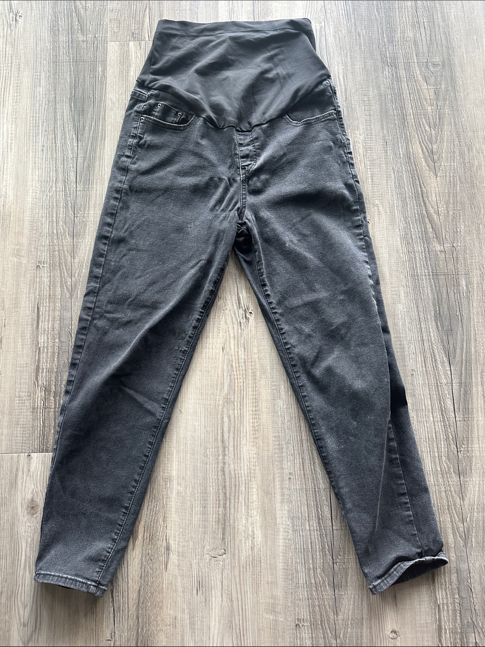 Black Maternity Skinny Jeans with Overband